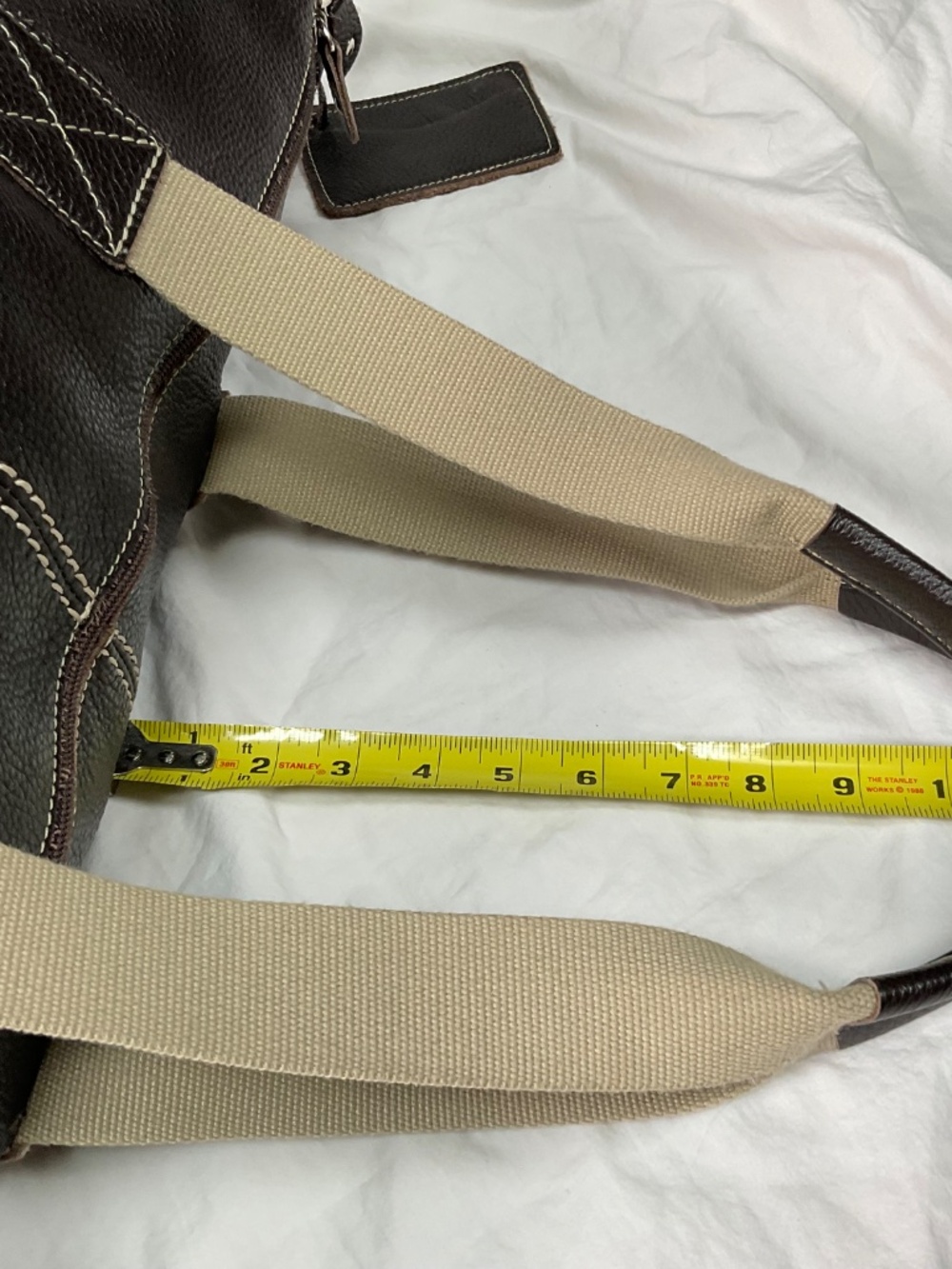 Vintage Roots Brown Pebbled Leather Duffel Weekender Bag - Picture 7 of 12